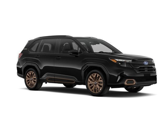 2026 Subaru FORESTER Sport in Crystal Black Silica — front three-quarter view
