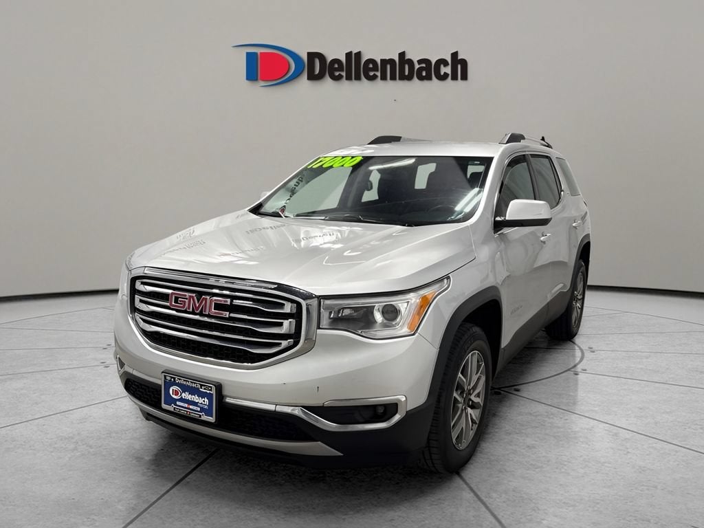 2018 GMC Acadia SLE in Quicksilver Metallic — front three-quarter view