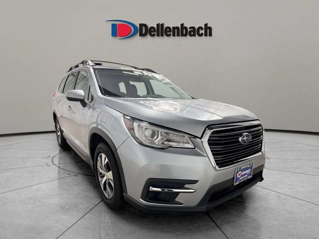 2021 Subaru Ascent Premium in Ice Silver Metall — front three-quarter view